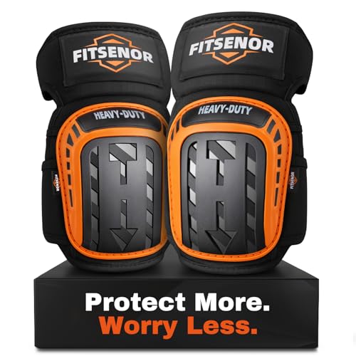 Knee Pads for Men Construction, Tactical Professional Knee Pads for Work, Protection, for Roofing, Gardening, Flooring, Cleaning, Construction Tools, Orange - color: Orange