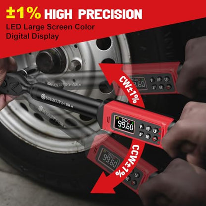 SUERCUP 3/8" Digital Torque Wrench, 1.5-99.6Ft.Lb, for Cars, Moto, Bikes | ±1% Accuracy, 2-135Nm Electronic Torque Wrench, Vibration/Buzzer/LED, 9 Presets & 5 Units, Spark Plugs, Engine & Suspension - size: 3/8" 1.5-99.6Ft.Lb/2-135N.m