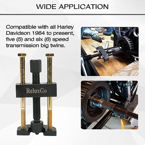 ReluxGo Transmission Mainshaft Inner Bearing Race Tool Installer Puller for Harley Davidson Big Twin 5 and 6 Speed 1984-present # 34902-84, Harley Bearing Removal Installation Motorcycle Tool Kit