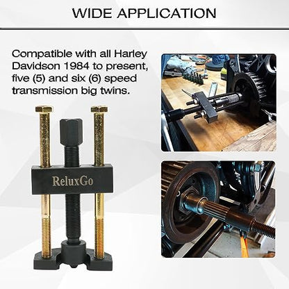 ReluxGo Transmission Mainshaft Inner Bearing Race Tool Installer Puller for Harley Davidson Big Twin 5 and 6 Speed 1984-present # 34902-84, Harley Bearing Removal Installation Motorcycle Tool Kit