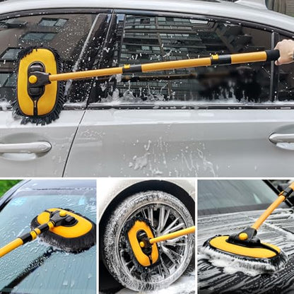 Car Wash Brush Replacement Head Cover, Soft Microfiber Car Wash Mop Head Suitable for 15° Curved Pole CarCleaning Mop (Only Head Cover) - color: Yellow 2