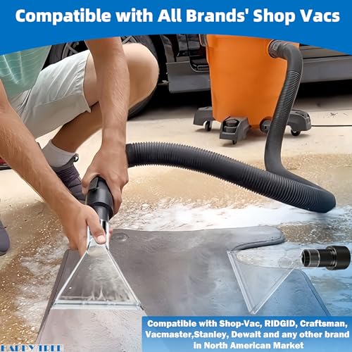 Happy Tree Universal Fits All Shop Vacs with 2-1/2"& 1-7/8" & 1-1/4" Adapters Large 7-1/2"& Small 3-1/2" Clear Head for Upholstery/Carpet Cleaning, Shop Vac Extractor Attachment - size: Small+Large