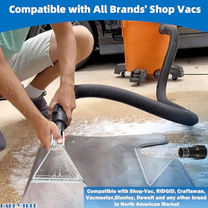 Happy Tree Universal Fits All Shop Vacs with 2-1/2"& 1-7/8" & 1-1/4" Adapters Large 7-1/2"& Small 3-1/2" Clear Head for Upholstery/Carpet Cleaning, Shop Vac Extractor Attachment - size: Small+Large