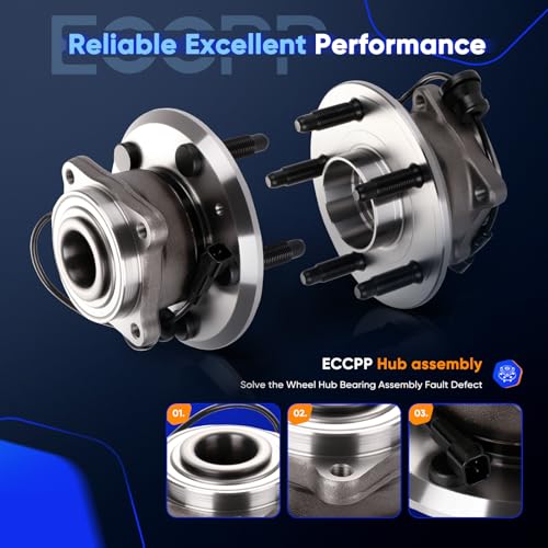 ECCPP 2-Piece 512440 Rear Wheel Hub Bearing for Chevrolet Equinox 2010-2017 | for GMC Terrain 2010-2017 5 lugs w/ABS Sensor Pre-Greased Sealed - size: 512440*2