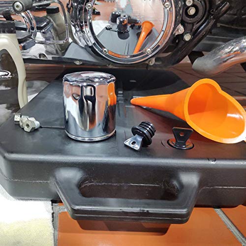 Motorcycle 19L ABS Low Profile Oil Drain Pan W/Spout For Harley Davidson Honda Yamaha Kawasaki - color: 1x Oil Drain Pan
