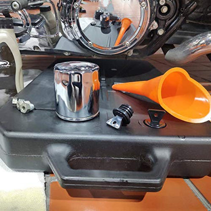 Motorcycle 19L ABS Low Profile Oil Drain Pan W/Spout For Harley Davidson Honda Yamaha Kawasaki - color: 1x Oil Drain Pan