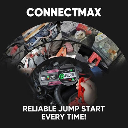 LOKITHOR J400 Jump Starter - 12V 2000A Lithium Battery Jump Pack, Portable Jump Box, Car Starter, Jumper Cables - for Up to 8.0L Gas & 6.0L Diesel Engines | ConnectMax Tech - Smart Digital Display - color: Pink