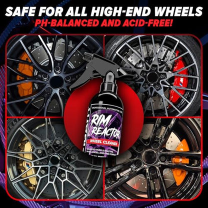Carfidant Rim Reactor Wheel & Rim Cleaner Spray – Removes Brake Dust & Grime - Thick Gel, Dilutable - pH Neutral, Non-Acidic Tire Cleaner - Safe for Chrome, Black, Painted & Alloy Wheels - 16 fl oz - size: 16 Fl Oz (Pack of 1)