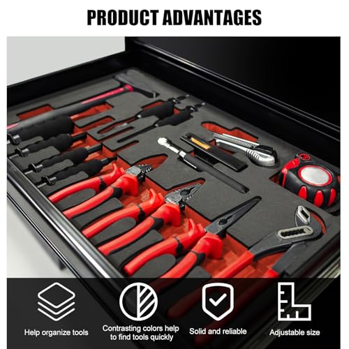 5 pcs Tool Box Foam 17.3x12x1 inch Tool Inserts for Cases Foam Sheets Box Organizer for Toolbox Cabinet Chest Drawer Storage Craft - size: 15.75x11x0.98inch