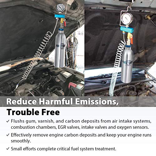 FIRSTINFO 4-in-1 Fuel Injection & Intake Valve Cleaner, Vacuum Tester Kit | Combustion chamber service | Quick coupler | Switch valve control | Negative pressure gauge