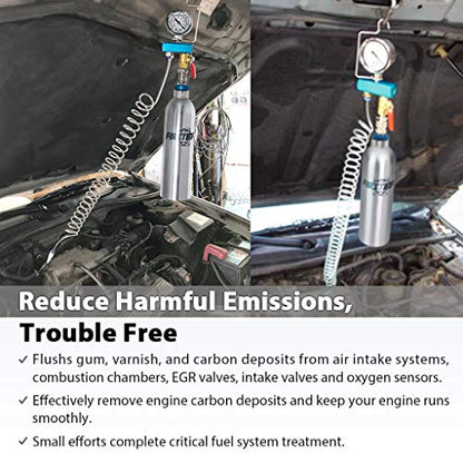 FIRSTINFO 4-in-1 Fuel Injection & Intake Valve Cleaner, Vacuum Tester Kit | Combustion chamber service | Quick coupler | Switch valve control | Negative pressure gauge
