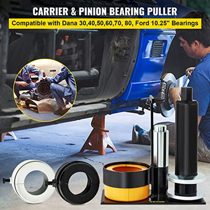 VEVOR Carrier & Pinion Bearing Puller, Compatible with Dana 30,40,50,60,70, 80, Ford 10.25" Bearings, Pinion Puller Tool with 3 Clamshells, 45# Steel Clamshell Bearing Puller for Auto Repair - style: 2-Piece Bearing
