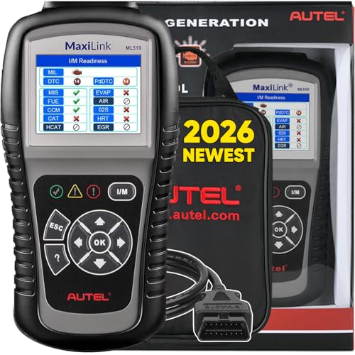 Autel MaxiLink ML519 OBD2 Scanner, New Ver. of AL519, Enhanced Mode 6 Car Code Reader, Check Engine Light Read/Erase Fault Code Car Diagnostic Tool, One-Click Smong Check, DTC Lookup, Up of AL319 - style: ML519