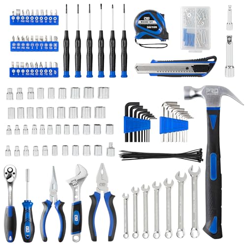 Prostormer Mechanic Tool Set – 219 Piece Basic Tool Kit for Home Repair & Auto Car Maintenance, General Household Tool Set with Aluminium Tool Box