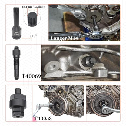 21PCS Camshaft Timing Tool Kit, Compatible with Audi VW EA837 2.0T 2.4 2.5 2.8 3.0T 3.2T 4.2 5.2 Engine, T40133 T40070 T40079 T40269 T40297 T10172 T3242 T40069 T40058 T40071 T10355 M14 - size: 21PCS