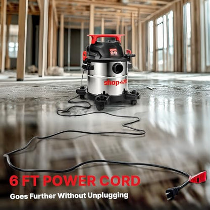 Shop-Vac 5430162 Wet/Dry Vacuum, 5 Gallon | 4 Peak HP, 1-1/4 Inch Diameter x 7 Foot Hose, 6 Foot Cord, Ideal for Jobsite, Garage, Workshop & Home
