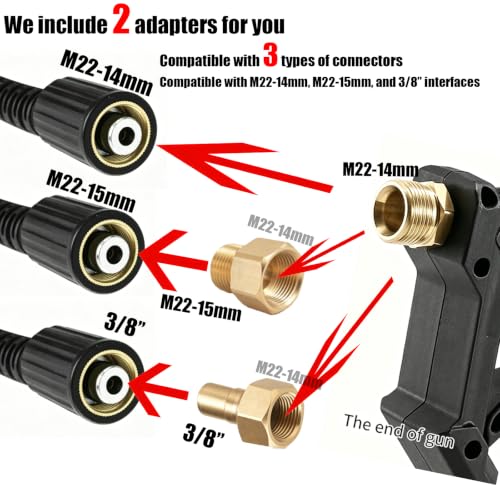 High Pressure Washer Gun with Foam Cannon, Car Wash Foam Gun with 1/4" Quick Connector, Pressure Washer Foam Cannon Kit with 5 Pressure Washer Nozzle Tips, 2 Adapter, 1 Liter