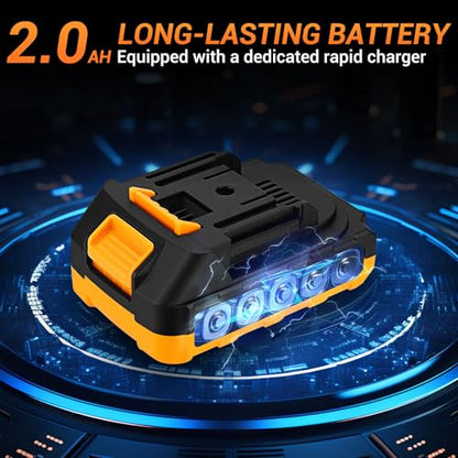 DEKOPRO Cordless Impact Wrench 258ft-lbs/350N.m Brushless Impact Wrench, 1/2" Impact Gun with 2x2.0Ah Battery, 4 Sockets, LED Light for Car Home