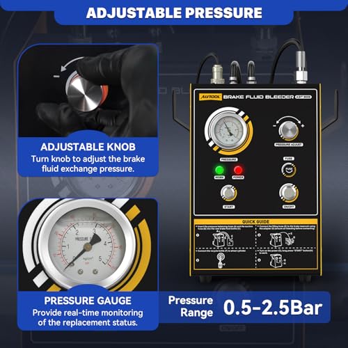 AUTOOL Brake Bleeder Kit Automotive Brake Fluid Bleeder Kit, Vacuum Brake Bleeding Tool, Brake Fluid Air-Free Filling, Automatic Brake System Bleeding Tools One Person