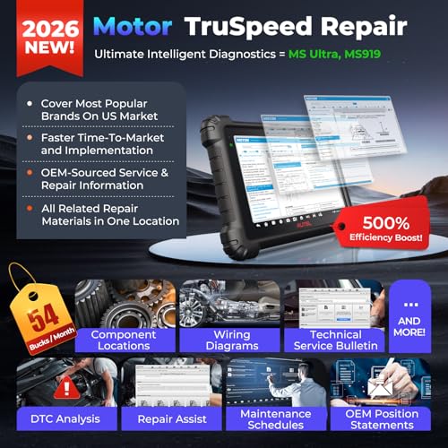 Autel MaxiSys MS909 Intelligent Scanner: 2026 MS909 Same as Ultra MS919, Up of MS908S PRO II Elite II PRO, Motor TruSpeed Repair as Ultra S2, Topology 2.0, ECU Programming, 40+ Resets, 3K+ Test