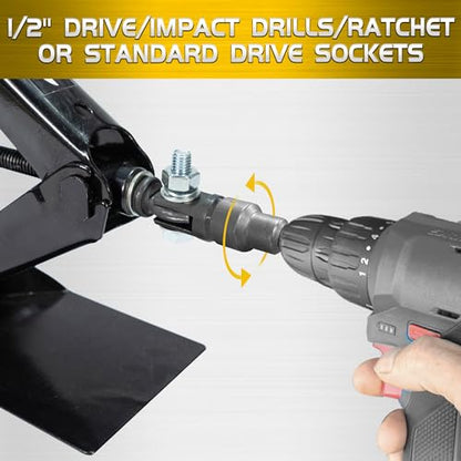 TONDA Scissor Jack Drill Adapter for 1/2 Inch Impact Wrench or 13/16 Inch Lug Wrench - color: 1 PACK