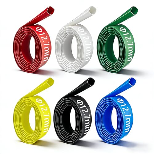 12 Ft (6 x 2ft) 1/2 Inch Heavy-Duty Heat Shrink Tubing Roll Kit, 3:1 Adhesive Lined Wire Shrink Wrap, Marine Grade Waterproof Insulated Sealed, for Home Use & Industrial Applications - color: 1/2inch 6 colors 12FT