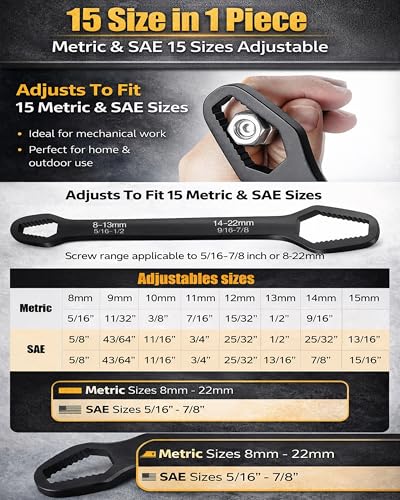 Universal Car Torx Wrench, Universal Self Adjusting Wrench, Double Ended Torx Wrench, Adjustable Double-Sided Wrench, 8-22mm Universal Wrench Receive for Home Car Repair (A+B+C(3pcs)) - color: A+b+c(3pcs)