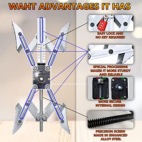 Camper X-Shaped Wheel Chock Stabilizer, 2 Sets RV Stabilizer Wheel Chock Scissor, X Chocks Wheel Stabilizer for Travel Trailer Allow Drill Adjust with Hex Socket, Tool Kit and Password Locks-Silvery - color: silvery