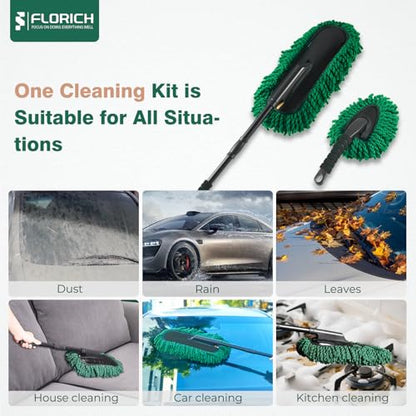 FLORICH Microfiber Car Duster Large Extendable Car Duster Exterior Scratch Free for Cars RV Truck Bike - size: Carduster02