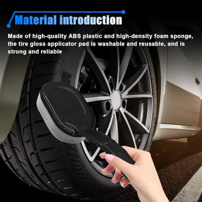 Tire Shine Applicator Brush, Car Detachable Tire Wax Foam Applicator Pad with Curved Handle, High-Density Tire Dressing Applicator Sponge Brush Car Tire Detailing Cleaning Accessories - size: 1PC