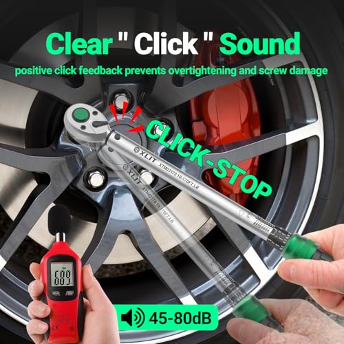 1/2" Drive Click Torque Wrench, 10-170 Ft-Lb/13-230 Nm Dual-Direction Adjustable 72 Tooth Ratchet, ±3% Accuracy Heavy Duty Torque Wrench for Automotive Repair, Lug Nuts and Suspension Work - size: 1/2", 10-170 ft-lb