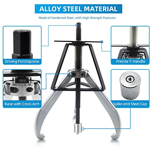 BESTOOL 3 Jaw Gear Puller, 5 Ton Pulley Puller Tool, Removal Tool for Gears, Pulley, Flywheel - size: 3 Jaw 5 Ton