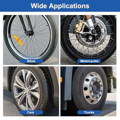 Linkstyle 67PCS Tire Repair Kit Heavy Duty, 32/42/58mm Tire Patch Kit, Flat Tire Repair Tools with Buffing Wheel, Roller and Scraper, for Car Motorcycle Bike