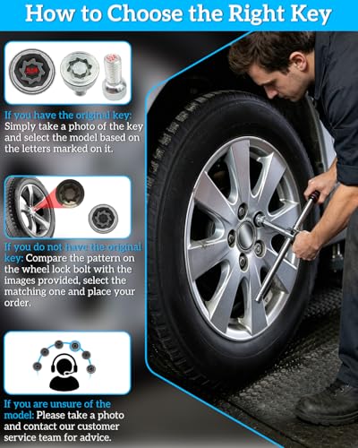 524 Wheel Lock Key,Lug Nut Key for Volkswagen | Wheel Lock Removal Kit Compatible With Vw Vag, Anti Theft Wheel Socket For Quick Removal of Locking Lug Nuts - style: volkswagen wheel lock key