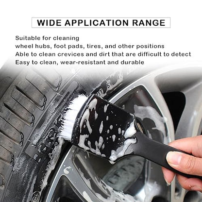 Tire & Carpet Brush - Scrub Brush for Floor Mats & Car Interior (Black & White) - color: Black+white