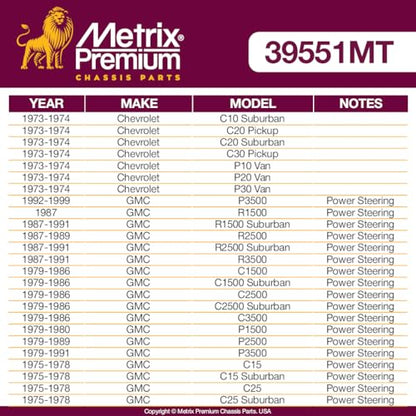 Metrix Premium Chassis Parts - Pitman Arm Fits 01-02 Chevrolet P30 (Mexico), 92-99 Chevrolet P30, 89-91 R1500 Suburban, 73-74 GMC P15/P1500 Van, 73-74 P25/P2500 Van, Replacement K6143, Made in Europe - size: K6143