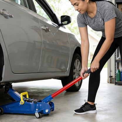 2 Ton Jack Handle Replacement, Horizontal Hydraulic Jack Handle Replacement Kit with Gloves, Anti-Slip Grip Steel Jack Lifting Handles for Most Vehicles, Car Accessories (Red) - color: Red