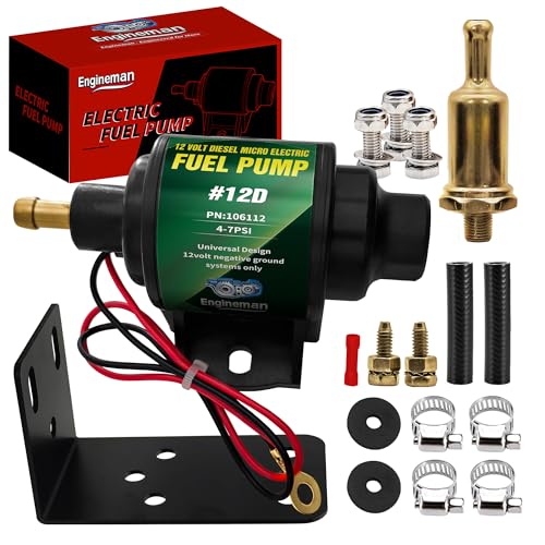 12D Micro Electric Diesel Fuel Pump Universal 5/16 inch Inlet and Outlet 12V 1-2 A, 35 GPH, 4-7 PSI - color: 4-7PSI 35 GPH for diesel