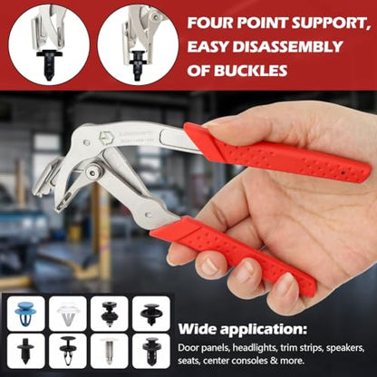 Car Clip Pliers, Panel Clip Removal Tool, Professional Auto Clip Pliers for Automotive Plastic Fasteners, Damage-Free Disassembly Tool