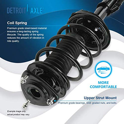 Detroit Axle - 4pc Front End Suspension Kit for Toyota Echo 2000-2005, 2 | Ready Suspension Struts w/Coil Spring Assembly 2 Lower Control Arms w/Ball Joints 2001 2002 2003 2004 Replacement - size: 4CQ1201139/Big Kit