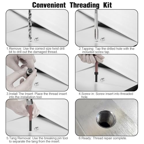 Marvelity Premium 131-Piece Metric Helicoil Thread Repair Kit | HSS Drills, Inserts, Taps, and Tools, M5, M6, M8, M10, M12, Automotive and Engine Repairs