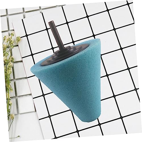 Alipis Car Burnishing Sponge Pad Cone-Shaped Polishing Wheel for Automotive Detailing Buffing Tool for Wheel Hub Reach Areas Compatible with Power Drill Light Blue