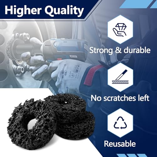 6PCS Wheel Hub Cleaning Pads, 2" Durable Nylon Web Pads, Wheel Stud Cleaner Pads - color: 6-PACK