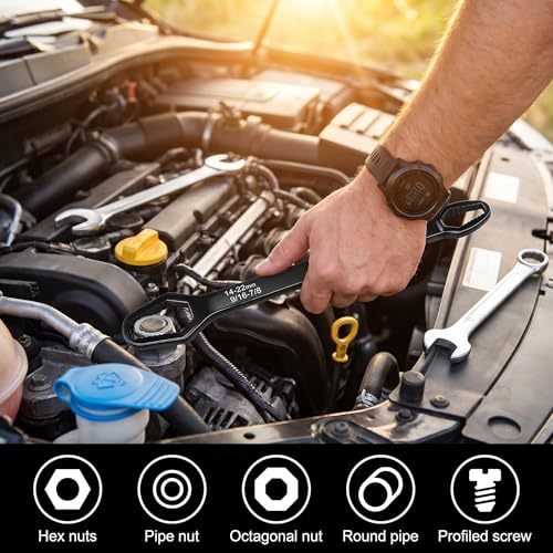 Universal Double Ended Wrench Set, 3mm-22mm Wrench Double-Head Self-Tightening Adjustable Wrench,Multifunctional Sink Tool Set for Home,Plumbing, Automotive Repair, Multi Size Bolt Removal,4PC - color: 4 Pcs