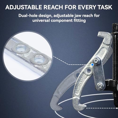 3 Pcs Puller Set, 3" 4" 6" Reversible Jaw Gear Extractor, 3 Jaw Puller, Heavy Duty Tool for Pulley, Flywheel, Wheel Bearing & Hub Removal, Auto Repair & Garage Maintenance