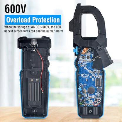 Digital Inrush Clamp Meter Multimeter, TEMIRUP T-RMS 6000 Counts 600A Current Amp Volt Meter with VFD,LOZ Mode; Measures NCV AC/DC Current Voltage Temperature Resistance Capacitance Continuity - size: CM87C, style: 600A AC/DC Clamp Meter