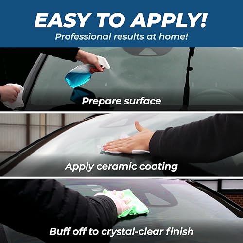 Detour Ceramic Windshield Coating Kit - Long-Lasting Water Repellent Glass Coating, Ultra-Hydrophobic Treatment for Improved Visibility, Quick and Easy Application, for Cars, Trucks, Boats and More