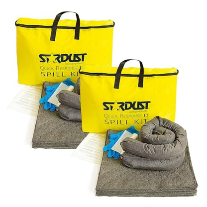 Stardust Spill Products Universal Spill Kit – OSHA Compliant Solution for Vehicles, Industrial, & Restaurant Use, Emergency Response Chemical, Water, & Bodily Fluid Cleanup, 2-Pack - size: 2 Pack