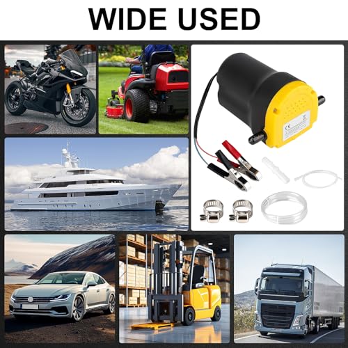 Oil Extractor Pump, 12V 60W Oil Change Pump for Car, Small Truck, Tractor | Oil Transfer Pump, Motor Oil (40℃-50℃), Quick and Clean Oil Changes, Oil Extractor Pump for Cars, Tractor, Motorbike, Truck