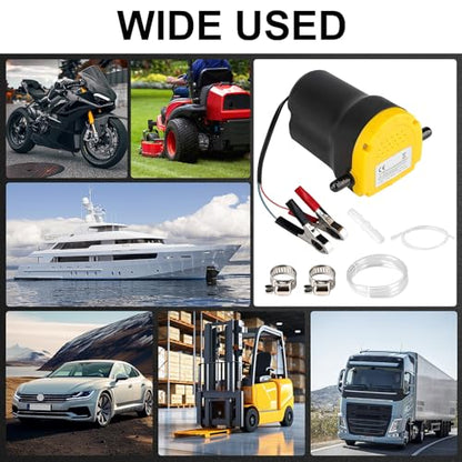 Oil Extractor Pump, 12V 60W Oil Change Pump for Car, Small Truck, Tractor | Oil Transfer Pump, Motor Oil (40℃-50℃), Quick and Clean Oil Changes, Oil Extractor Pump for Cars, Tractor, Motorbike, Truck